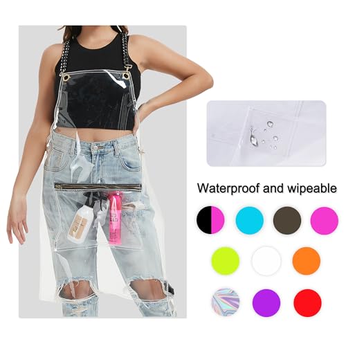 Hair Stylist Apron for Women - Waterproof Barber Nail Tech Apron Hairdresser Hairstylist Salon Aprons with Pocket - color: Transparent