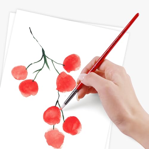 XDT#268 Paint Brush Set, 8Pcs Nylon Brushes for Acrylic Painting, Watercolor, and Crafting, Kids Adult Drawing Arts Crafts Supplies, Red - color: Red Nylon 8pcs