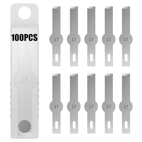 #17 Hobby Knife Blades(Pack of 100),Art Blades Cutting Tool with Storage Case for Craft, Hobby, Scrapbooking, Stencil - size: #17-100pcs