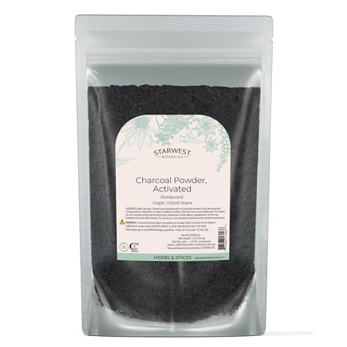 Starwest Botanicals Activated Hardwood Charcoal Powder - 4 oz Bag | Use for Teeth Whitening, Face Masks, Skin Care, & Cleaning, Food Grade as a Processing Aid, Certified Kosher - size: 4 Ounce (Pack of 1)