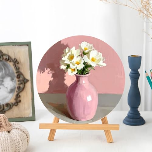 5 Pack 8x8 Inch Round Unfinished Wood Panel Boards for DIY Painting Crafts | Blank Wood Canvas Frames for Oil Paint Pouring & Valentine Halloween Xmas Decor - size: Round 8"×8" 5 Pack