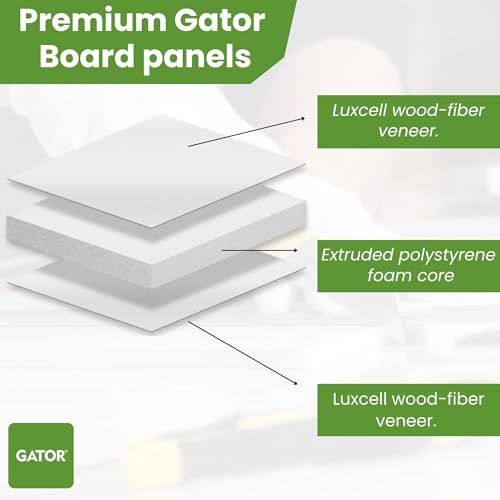 Gator Foam Board 13 x 19 x 3/16” – 5 Pack – Rigid Lightweight Gatorfoam Panel – Smooth Surface for Signs, Mounting & Displays – Professional Graphic Arts & Exhibit Board – White - color: White - 5 Pack, size: 13x19