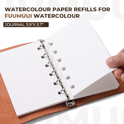 Fuumuui Watercolor Sketchbook Paper Refill - 20 Sheets 140 LB (300 GSM) Cold Pressed, Acid-Free Cotton Paper for Painting, Drawing, Art Journaling, Sketchbook As Travel Notebook - 3.23 x 4.9 inches - size: 2.23 x 4.9 inches