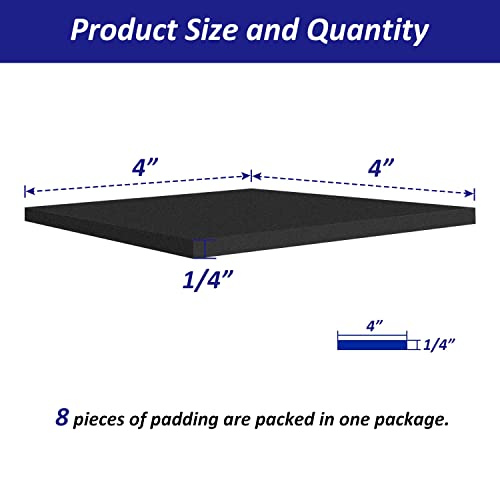 Foam Padding Sheets with Adhesive Backing - Self Stick Neoprene Insulation Foam,8PCS 1/4 Inch Thick X 4 Inch Long X 4 Inch Wide - Closed Cell Foam Sheet Square Pad - size: 4Inch x 4Inch x1/4Inch