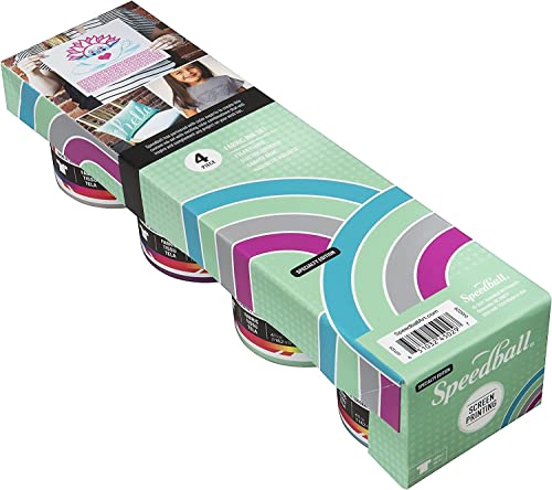 Speedball Fabric Screen Printing Ink, Special Edition Colors, 4-Ounce (4-Pack), Energy Surge