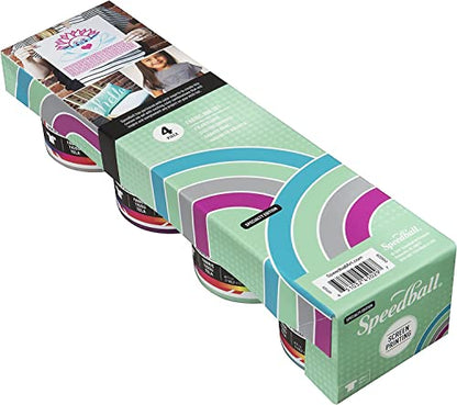 Speedball Fabric Screen Printing Ink, Special Edition Colors, 4-Ounce (4-Pack), Energy Surge