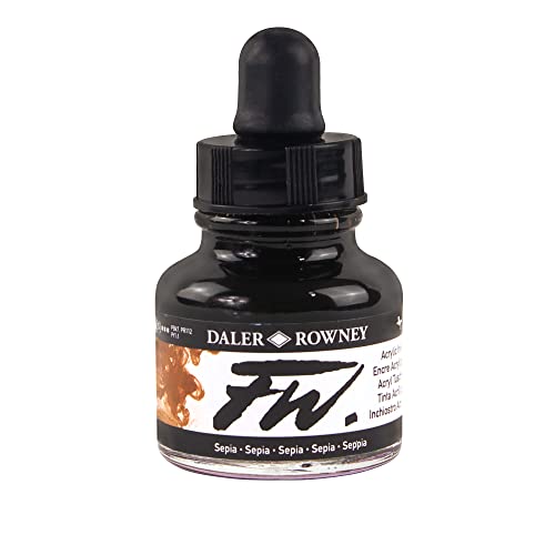 Daler-Rowney FW Acrylic Artists Ink, 1 oz, Sepia (160029251) - color: Sepia