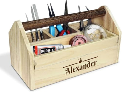 Ikee Design Personalized Custom Engraved Wooden Craft Toolbox - color: Personalized