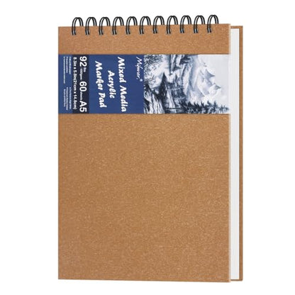 8.3" x 5.8" Hardcover Sketchbook, Top Spiral Bound Art Journal Sketchbook, 60 Sheets 92LB/150 GSM Acid-Free Drawing Bright White Mixed Media Paper for Adults Beginners Artists.Orange Yellow - color: 150gsm-bright white paper orange yellow
