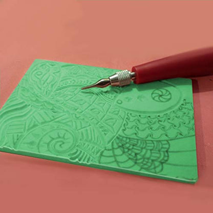 ZOENHOU 20 PCS 4 x 6 Inch Rubber Stamp Carving Blocks, Linoleum Blocks for Printmaking, Stamp Making, Green - color: Green