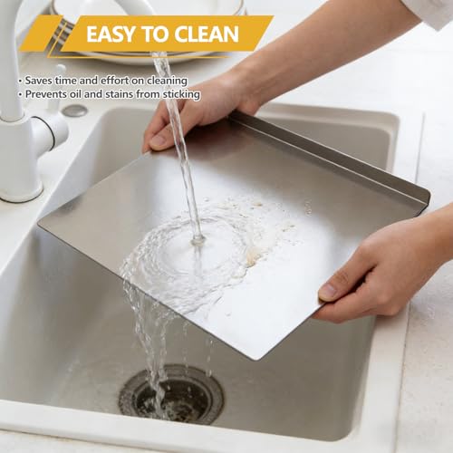 Extra Large 304 Stainless Steel Cutting Board with Lip, Metal Pastry Kneading Mat for Baking,Chopping Board for Kitchen, Countertop Protector for Meat, Veggies,Fruits Non Toxic (19.6"×23.6"(50×60cm)) - size: 23.6"L x 19.6"W