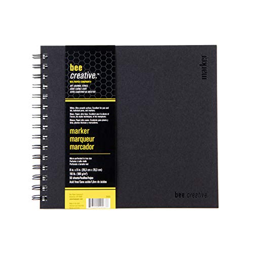 Bee Paper - 8" x 8" Creative Marker Drawing Journal - size: 8-inch x 8-inch, 50 Sheet Art Journal, style: Marker Art Journal