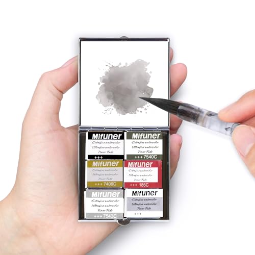 Mini Portable Handmade Artist Watercolor Paint,6 Colors Solid Watercolor - color: Solid Watercolor--Mix Color 09