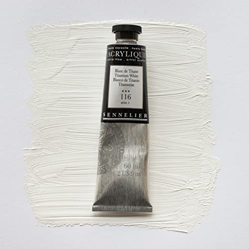 Sennelier Extra-Fine Artists' Acrylic, 60ml, Titanium White S1, 2.02 Fl Oz (Pack of 1) - color: Titanium White S1, size: 2 Fl Oz (Pack of 1)