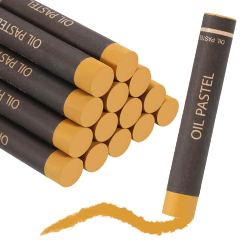 MECCANIXITY Soft Oil Pastels, Oil Pastel Crayons Vibrant Color Blendable Art Supplies for Painting Drawing Blending Painting Artists Beginners Professional(Earthy Yellow, Pack of 16) - color: Earthy Yellow