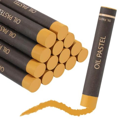 MECCANIXITY Soft Oil Pastels, Oil Pastel Crayons Vibrant Color Blendable Art Supplies for Painting Drawing Blending Painting Artists Beginners Professional(Earthy Yellow, Pack of 16) - color: Earthy Yellow