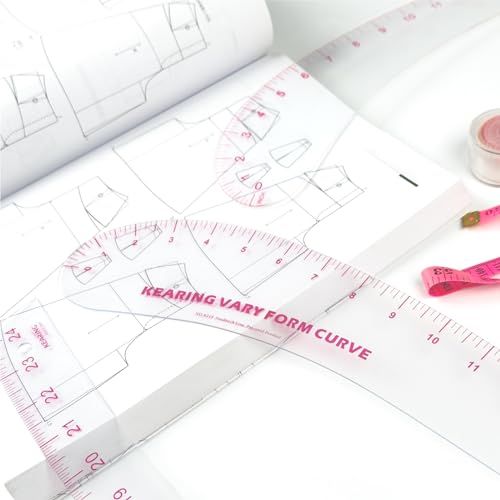 KEARING 24" French Curve Ruler - Clear Plastic Sewing Pattern Making Tool - style: 6224(24")