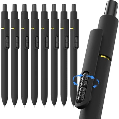 0.7mm Gel Pens Black Ink, 8 Pack Retractable Pens with Fidget Clip - color: Black -8Pcs Black Ink