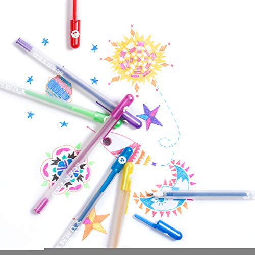 Ooly Scented Yummy Yummy Glitter Gel Pens, Set of 12 | Ages 3+, 1.00mm Nib, Scented Glitter Pens for Kids and Adults, Fun Art and Stationery Supplies for School - style: Glitter Pens (Plastic Package)