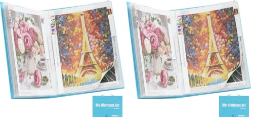 ARTDOT A3 Storage Book for Diamond Art Kits, Portfolio Folder for Diamond Painting Accessories with 30 Pocket Slevees Protectors (16.9x12.4inches) (Pack of 2) - size: A3:16x12 inches (Pack of 2)