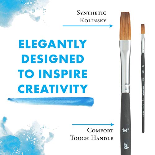 Princeton Aqua Elite Stroke Brush, Synthetic, Short Handle, Size 1/4 inch, 1 Count - size: Size 1/4 inch