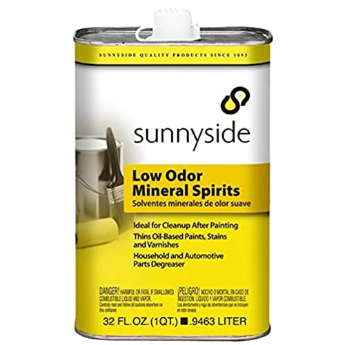 Sunnyside 80332 Low Odor Mineral Spirits, Paint Thinner, Cleaner and Degreaser, Quart, 12-Pack