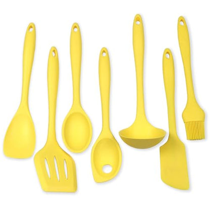 Chef Craft Premium Silicone Kitchen Tool and Utensil Set, 7 Piece, Yellow - color: Yellow, size: 7 Piece Set