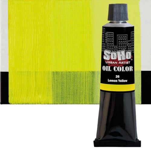 Soho Urban Artist Oil Paint - 2 Pack, Lemon Yellow 2 Pack - 170 ml Tube - Best Valued Oil Colors for Painting with Excellent Pigment Load - color: Lemon Yellow