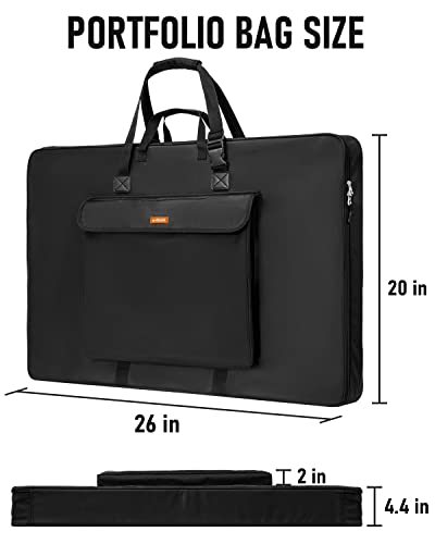 Nicpro Art Portfolio Bag 20 x 26 in, Nylon Artist Carrying Bag Waterproof - size: 20 x 26 inches