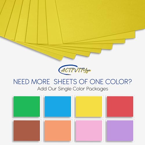 Yellow EVA Foam Sheets, 6 x 9 Inch, 2mm Thick – Foam Paper for DIY Arts and Crafts, School Projects, and More – 8 Pack - color: Yellow