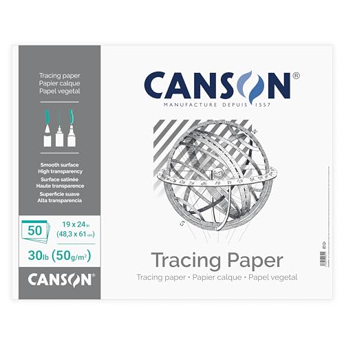 Canson Artist Series Tracing Pad Tape Binding, 50 Sheet, Art Supplies for Students & Professionals 19x24 inch - size: 19x24 inch
