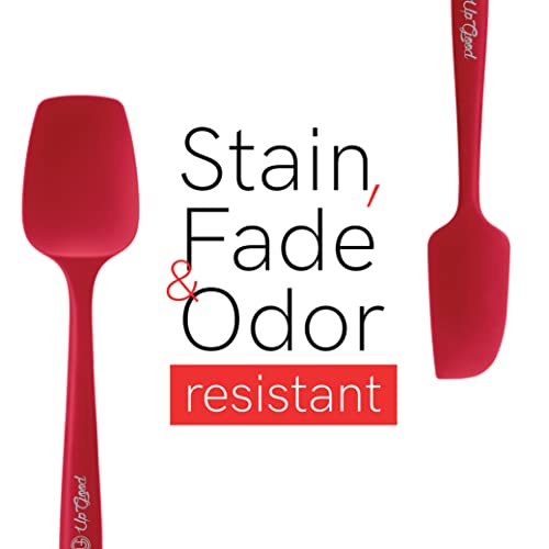 UpGood Silicone Spatula Set 600°F - High Heat Resistant Nonstick, Small and Large Kitchen Spatulas - Flexible BPA Free Professional Grade Cookware - Utensils for Cooking, Baking, Mixing(4 Pcs, Red) - color: Red, size: 4 Piece Set