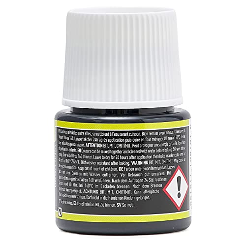 Pebeo Vitrea 160, Glossy Glass Paint, 45 ml Bottle - Ink Black - color: Ink Black