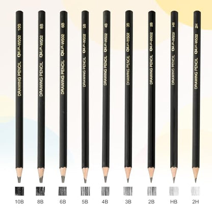 PATIKIL 12Pcs 8B Drawing Pencils for Sketching, Hexagonal Sketch Pencils for Drawing Writing Art Sketching Artists Beginners, Black - style: 8B
