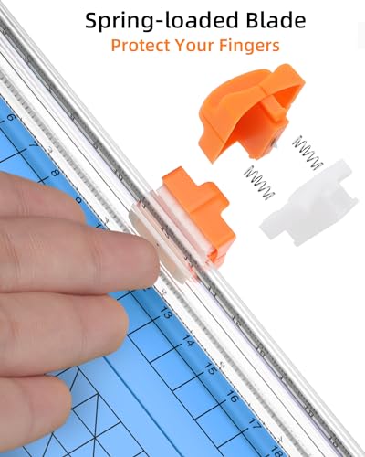 Firbon A5 Paper Cutter, Small Straight Paper Trimmer with Side Ruler | Blue Compact Design | Cuts Photo, Cardstock, Labels & Coupons | Portable Desktop Slicer | Scrapbooking & Craft Projects - color: A5-blue