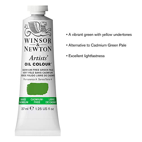 Winsor & Newton Artists' Oil Paint, 37ml Tube, Cadmium-Free Green Pale - color: Cadmium-free Green Pale, style: 1.25-oz Tube