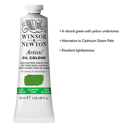 Winsor & Newton Artists' Oil Paint, 37ml Tube, Cadmium-Free Green Pale - color: Cadmium-free Green Pale, style: 1.25-oz Tube