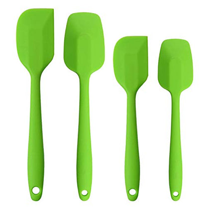 Silicone Spatulas Set, Rubber Spoon Spatula Heat Resistant Spoonula One Piece Design Seamless Spatula Non-Stick Scrapers Baking Mixing Tool (Green Set) - color: Green Set