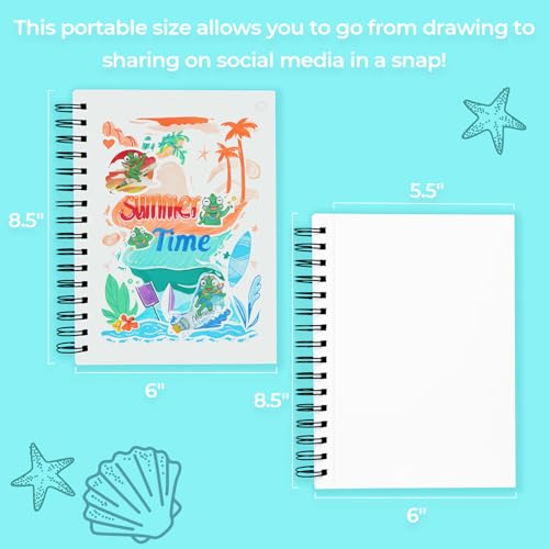 Ohuhu 5.5"x8.5" Double-Sided Bleedproof Marker Pad Art Sketchbook 60 Sheets - size: 5.5" x 8.5"