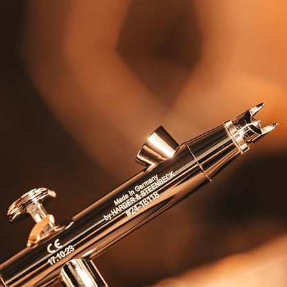 Harder & Steenbeck Evolution 2024 CRplus, German-Engineered Airbrush | Dual Action Painting Set with Gravity-Feed Airbrush, 0.28mm Self-Centering Nozzle, 5ml paint Cup -121231 - size: 0.28mm Nozzle, 2ml Cup