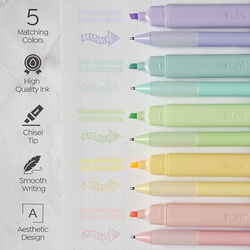 BLIEVE - Aesthetic Highlighters and Gel Pens With Soft Ink and Chisel Tip, Bible Highlighters and Pens No Bleed, Dry Fast Easy to Hold, for Bible Journaling Planner School Supplies (CANDY) - color: CANDY
