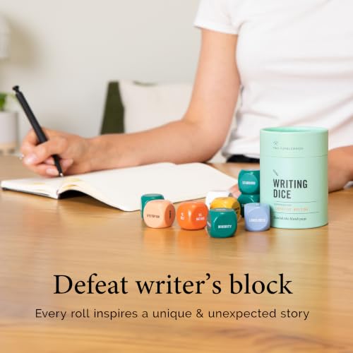 Two Tumbleweeds Writing Dice - Story Prompts to Beat Writer's Block | A highly giftable creative writing tool for Teens & Adults – Gift for Authors, Teachers & Storytellers – Set of 9 Dice - style: Writing Dice