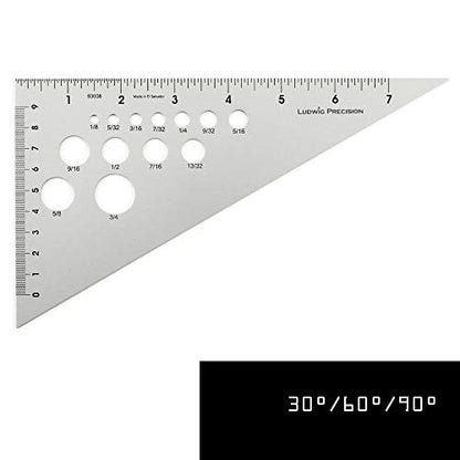 Ludwig Precision 8" 30-60-90-Degree Aluminum Drafting Triangle, 83008