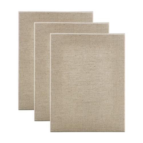 Jerry's Artarama Senso Clear Primed Linen Stretched Canvas 1-1/2", 3 Pack 9×12" - Durable Canvas for Painting with Medium Tooth Linen Weave Surface, Ideal for Oil, Acrylic and Alkyd Colors - size: 9×12"