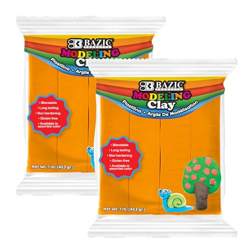 BAZIC Products Orange Modeling Clay, 1 lb, 2-Pack - color: Orange, size: 2-Pack