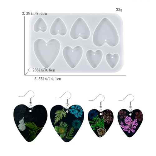 (Eight Sets) Silicone Resin Mold for Badge Reel Grips, Earrings, Studs, Keychains, Phone Grips, Magnets, Jewelry Casting