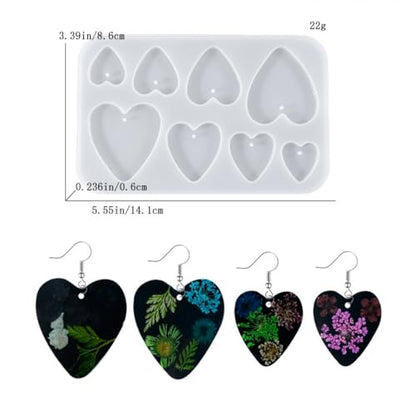 (Eight Sets) Silicone Resin Mold for Badge Reel Grips, Earrings, Studs, Keychains, Phone Grips, Magnets, Jewelry Casting
