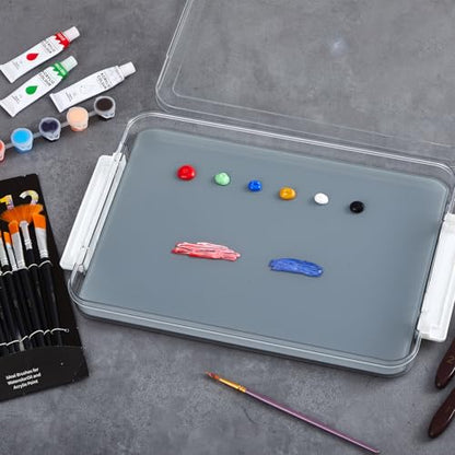 Nuanchu 1 Pcs 9 x 12 Inch Glass Palette for Oil Painting, Neutral Grey - color: Neutral Grey, size: 9x12 Inch