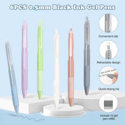 MoKo Pencil Case with Supplies, 56Pcs Aesthetic School Set, Green | Includes 12 gel pens, 12 highlighters, 6 mechanical pencils, refills, sticky notes, index tabs, rulers and correction tapes. - color: Green-56P