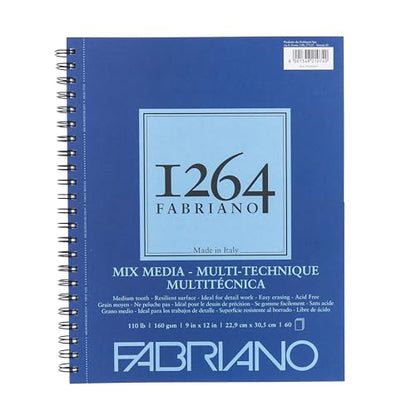 Fabriano 1264 Mixed Media Pad, 9" x 12", 110 lb. - size: 9 x 12